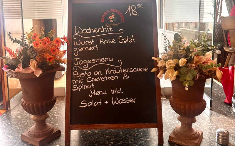 Mittagsmenu Ristorante Pizzeria cosi Solothurn