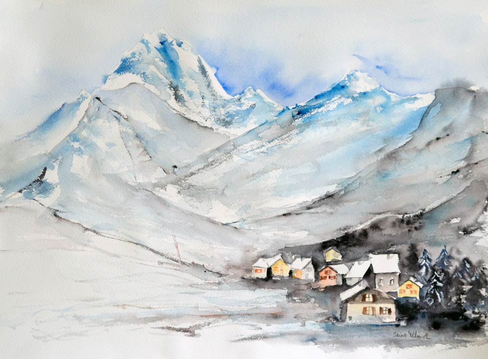 Paysages de montagne en aquarelle - Aquarelliste - Watercolorist artist