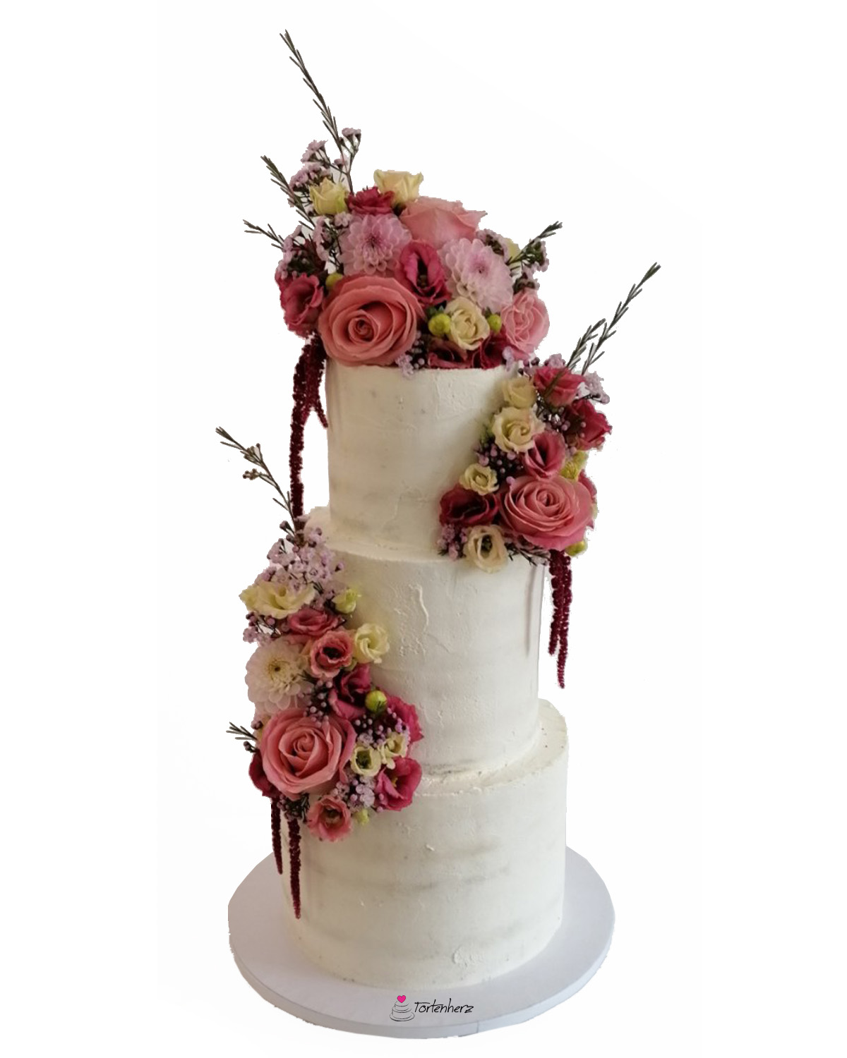 Semi Naked Cake mit vielen Blumen