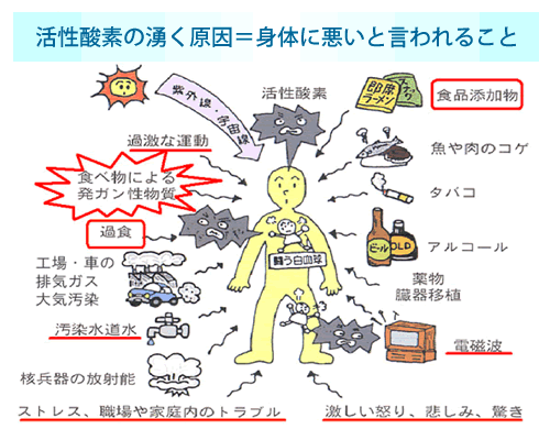 活性酸素の原因