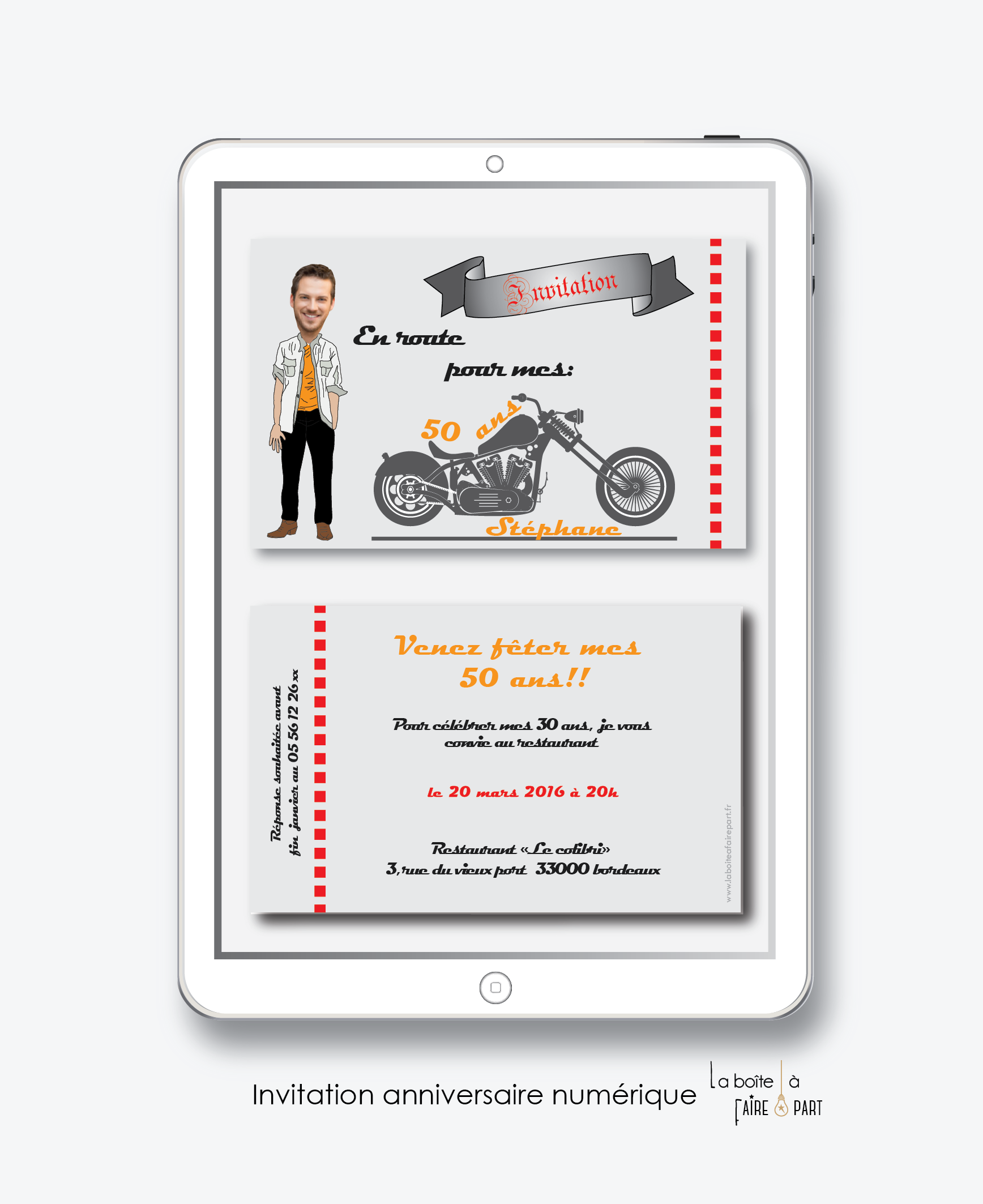 Invitation Anniversaire Homme Moto Faire Part Naissance Faire Part Mariage Bapteme Invitation Anniversaire La Boite A Faire Part