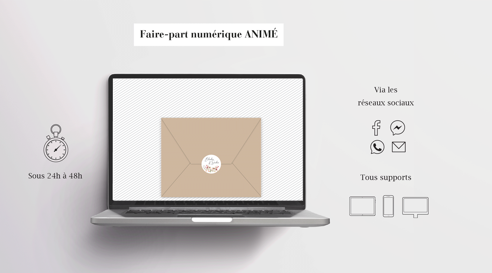 Faire-part mariage numérique anime