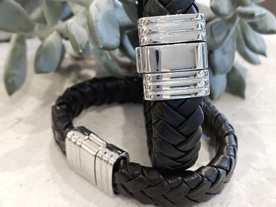 Lederarmband, Verschluss Edelstahl