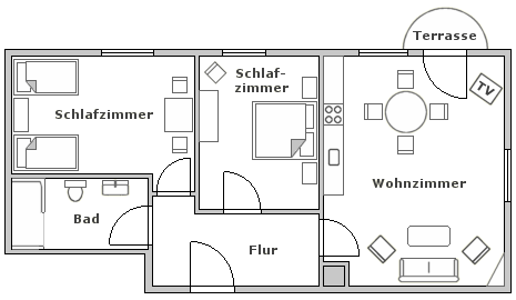 Grundriss der Wohnung Habel