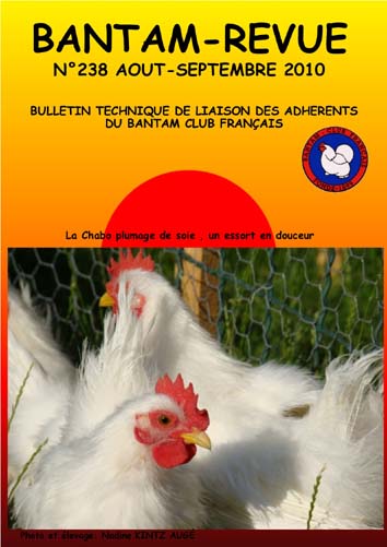 Sommaire : Mon expérience d'élevage du Chabo / Comment assurer l'avenir de nos races de poule d'exposition (2ème partie) / Le poussin d'un jour / Petites annonces / Diamètre des bagues et masses des volailles naines