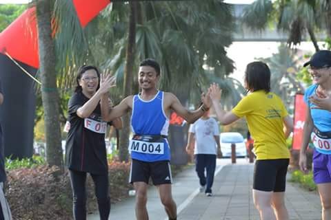 At finishing line after 24hours run