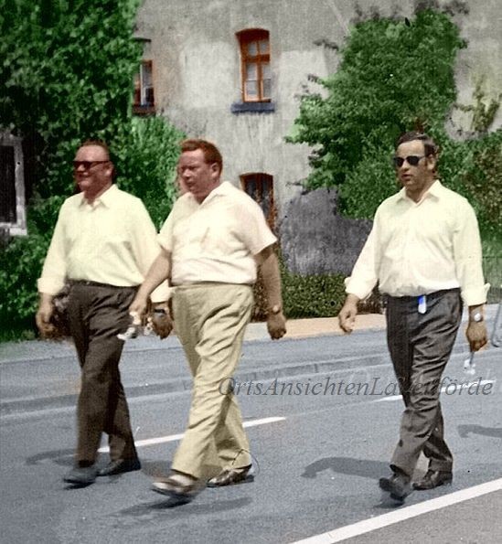 Günter Strinz, Jochen Henke und Uwe Lotz / Umzug Sportfest 1968