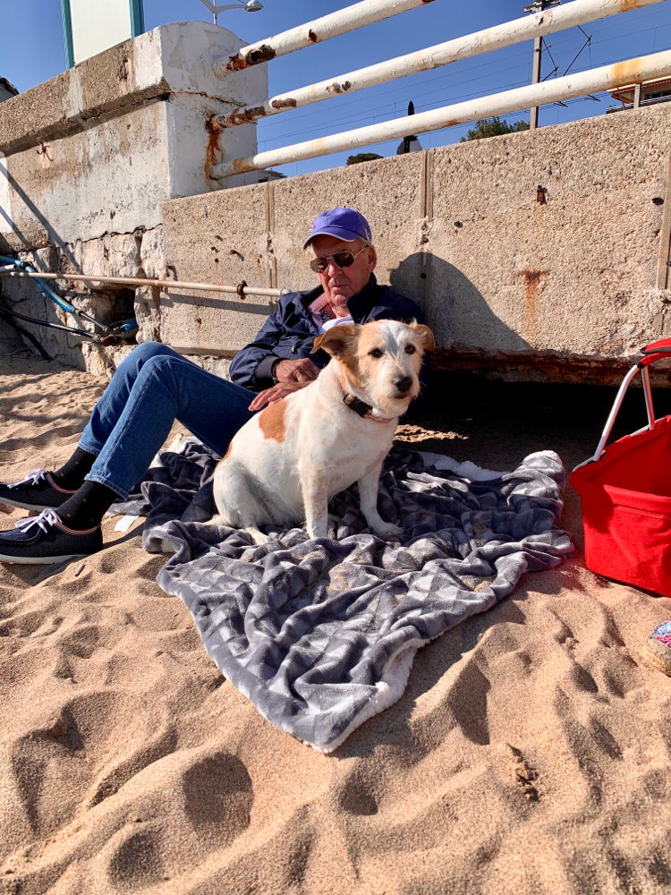 ... mein Papa mit Lissi in Cannes am Strand 
