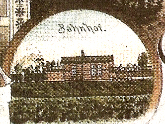 Das Stationsgebäude auf einer Postkarte von ca. 1900