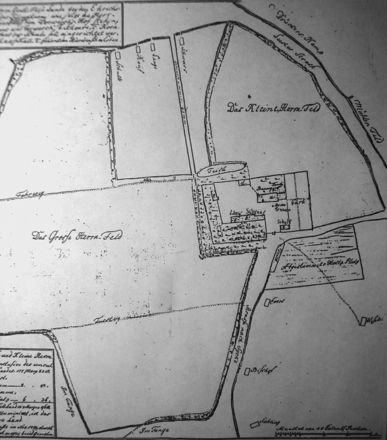 Lageplan des Vorwerks von 1789