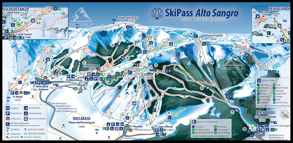Percorsi piste da sci