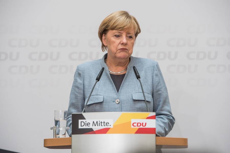 Angela Merkel während einer Rede. (Symbolbild: Jonas Schmidt)