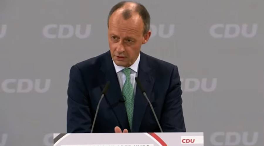 Bewegter Friedrich Merz nach der Wahl zum CDU-Parteivorsitzenden (Screenshot YouTube)