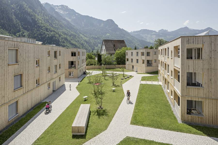 Wohnsiedlung, Bludenz, Österreich, 2019; Architektur: feld72 (Foto: Hertha Hurnaus)