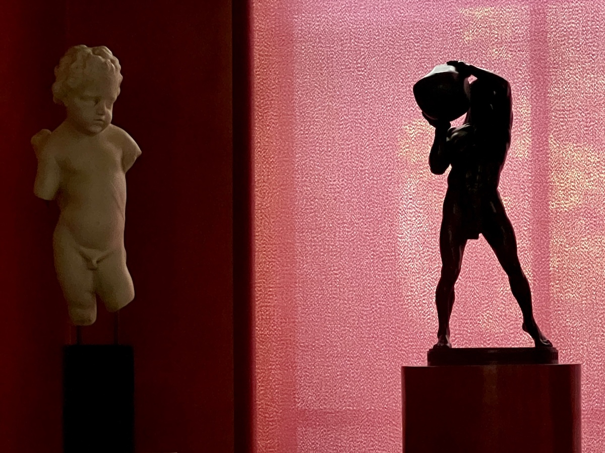 Cupid and unidentified sculpture, David Roche Gallery