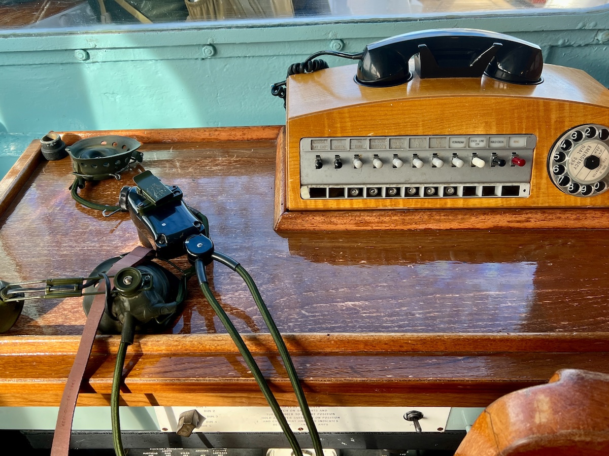 On the bridge of the Royal Yacht Britannia