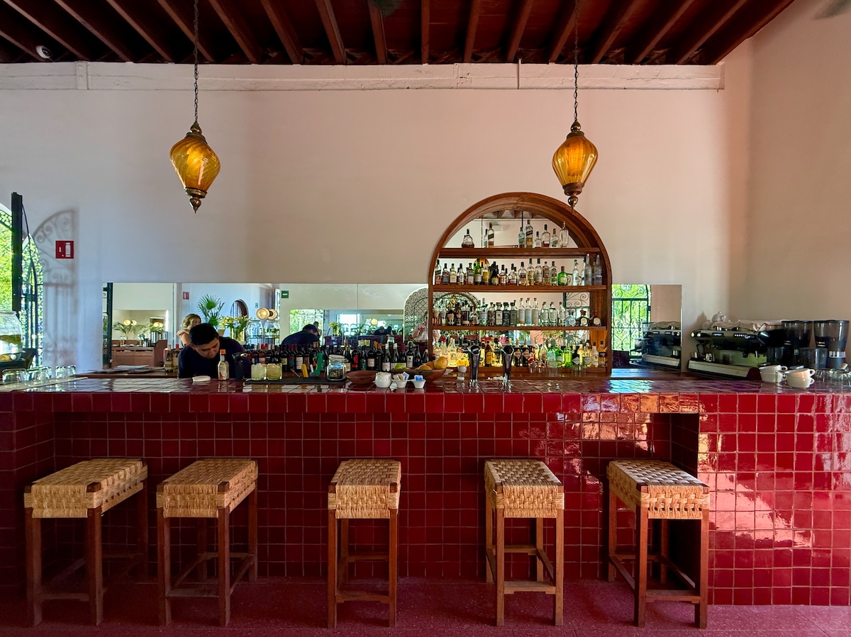 Inside the bar at the Baja Club