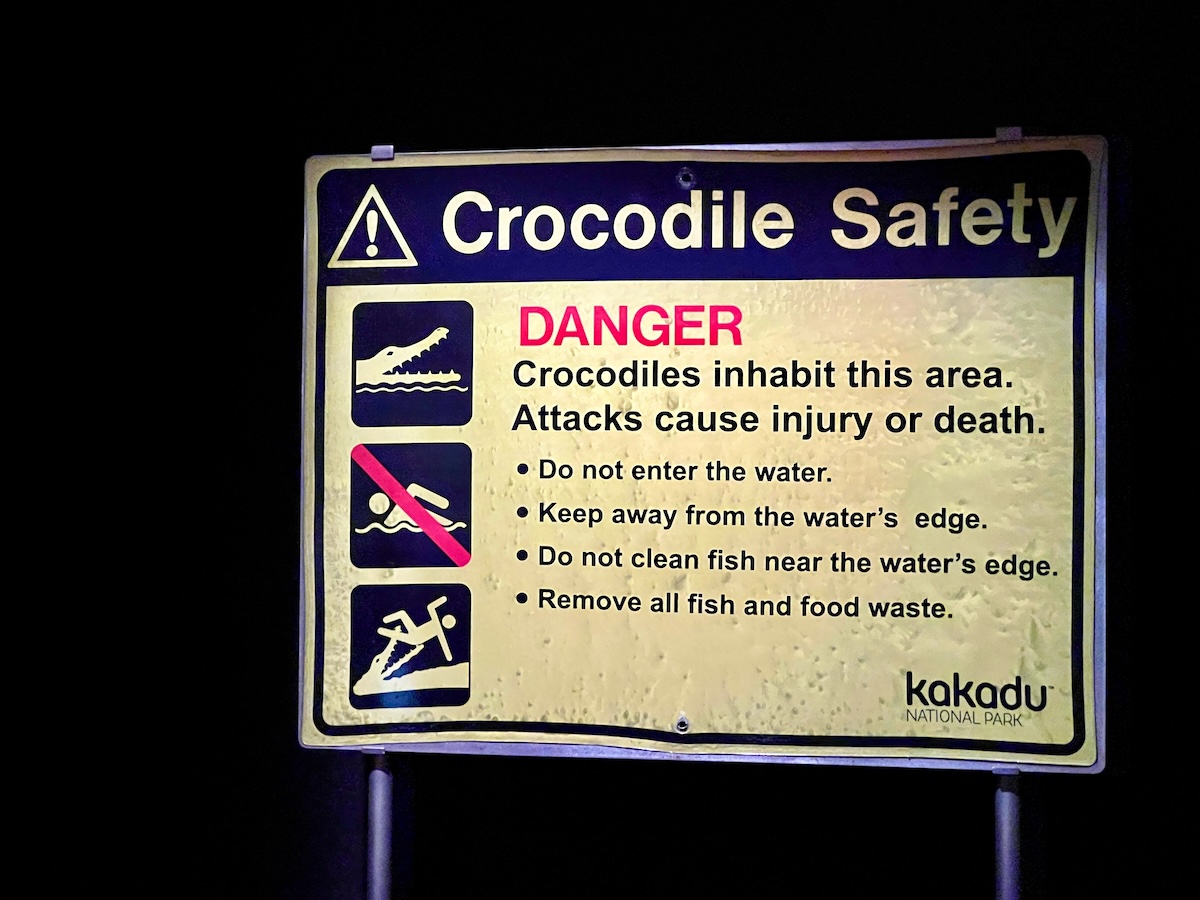 Crocodile safety sign