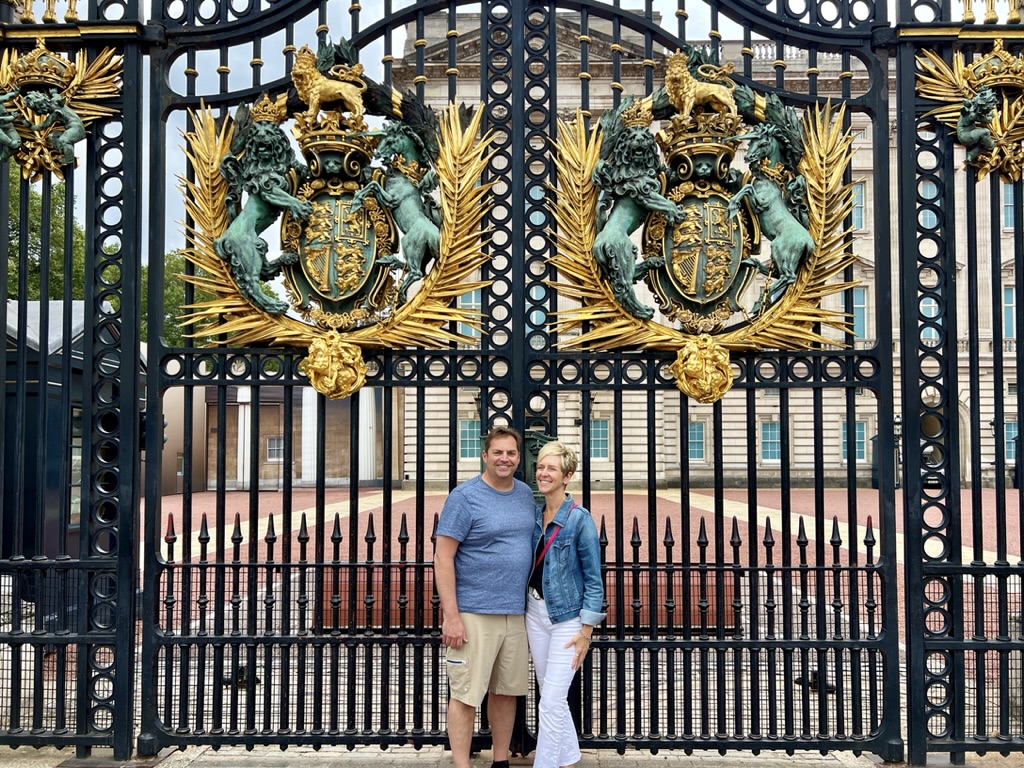 Buckingham Palace gates with Blaine & Shawna