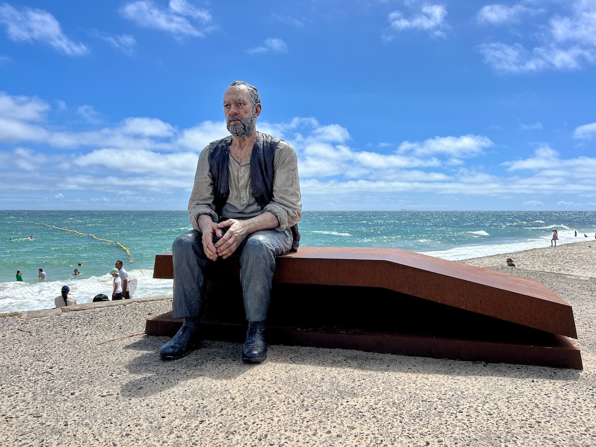 Seated Man at Cottesloe Beach Art in the Sand