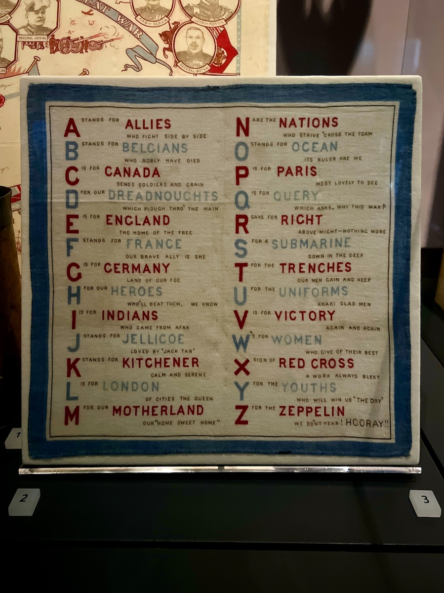 WWI sampler at the National Museum of Scotland