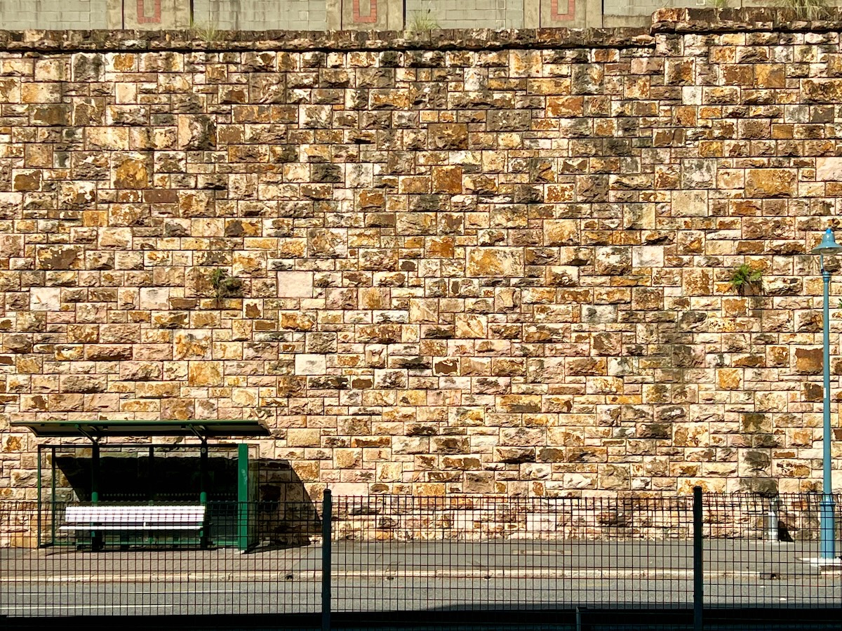 Stone wall on Ann Street