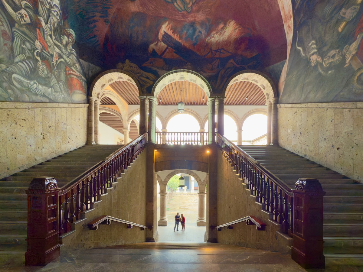 Stairwell in the Palacio del Gobierno del Estado de Jalisco