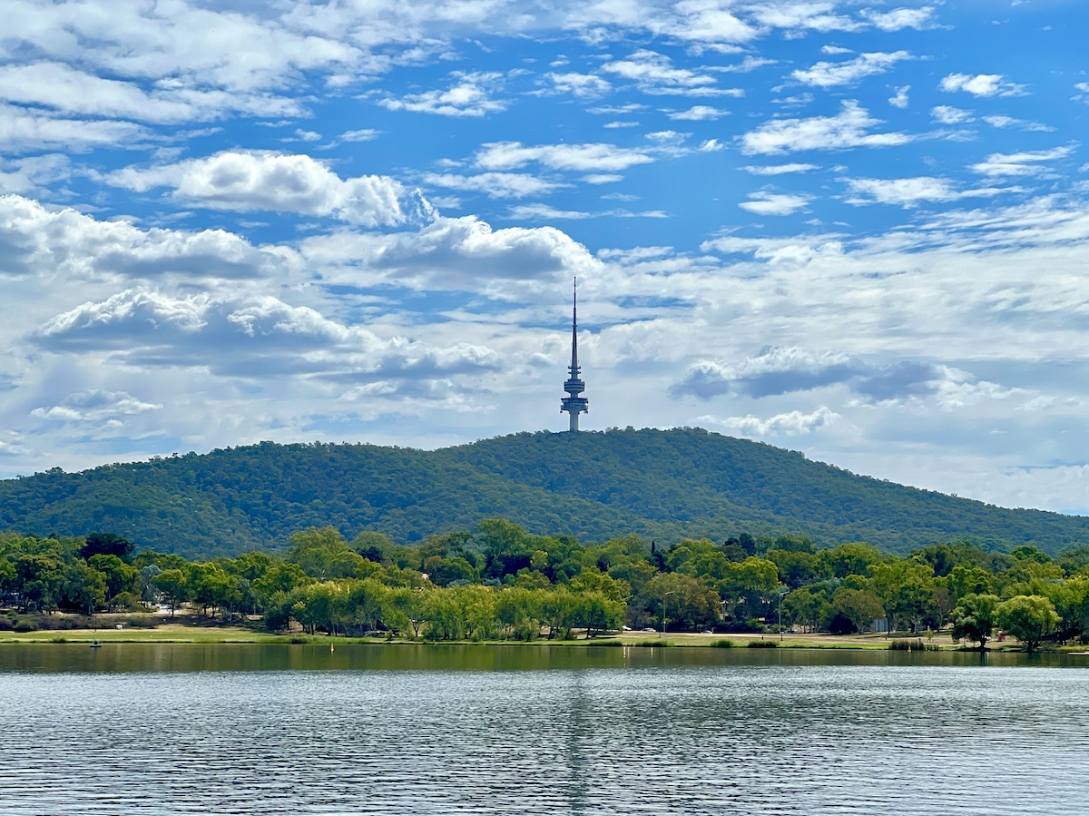 Telstra Tower from Lake Burley