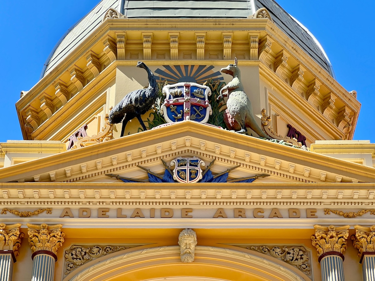 Australian coat of arms on Adelaide Arcade