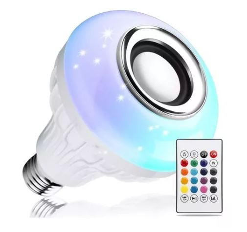 Lámpara led rgb 220v bluetooth con parlante y control remoto