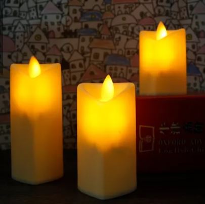 Velas corazón led cálido efecto fuego movimiento a pilas