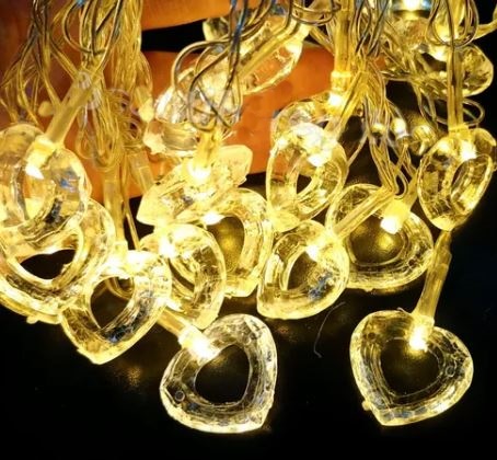 Guirnalda de corazones led 20 U guirnalda 3 Mts a enchufe