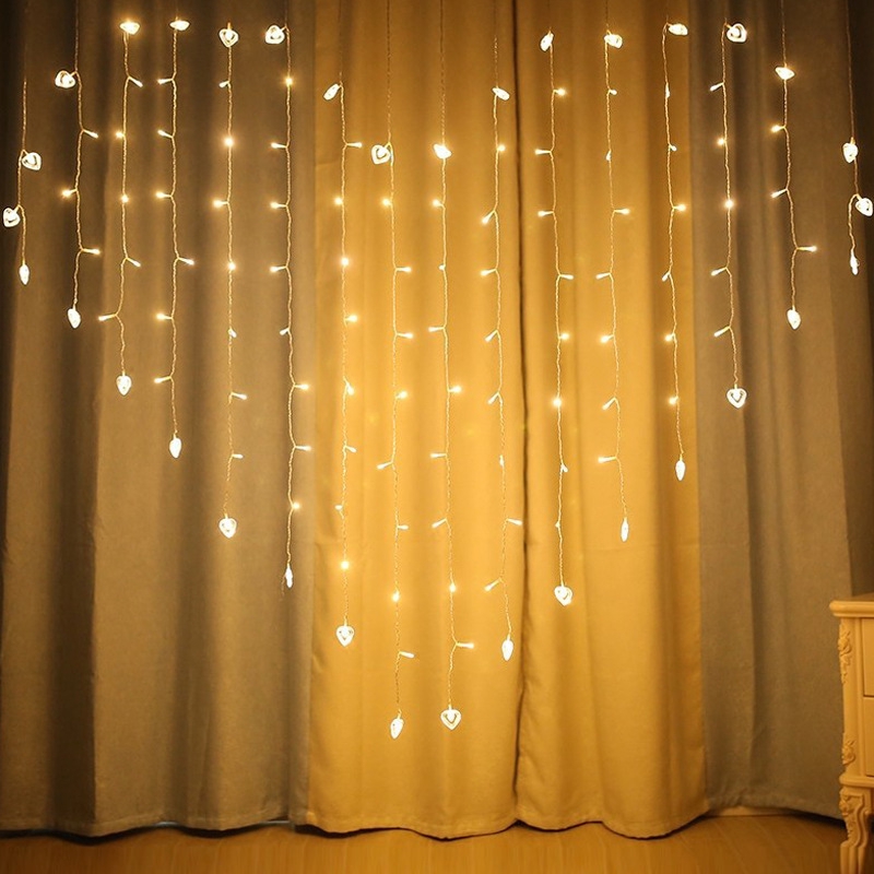 Cortina corazón 64 led