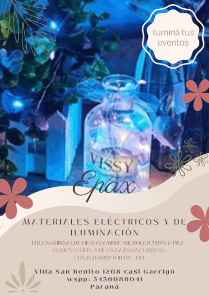 Guirnalda hilo alambre multicolor 3mts a pila