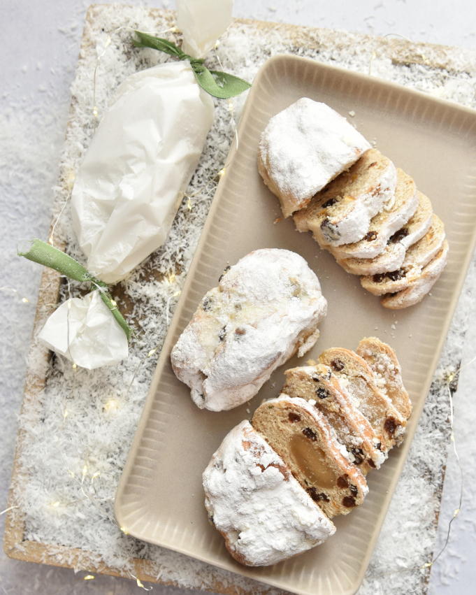 Geschenk aus der Küche: Mini Stollen selbst gemacht, Brötchengröße oder etwas größer, 8-16 Stück auf einmal backen, Thermomix, Böcker Sauerteig