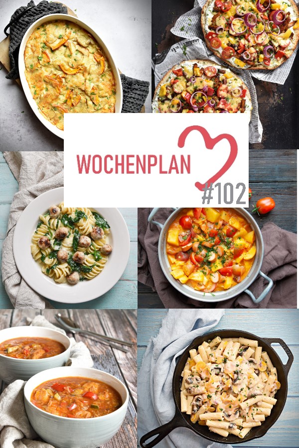 Was soll es die Woche bloß zu essen geben? Ich habe dir hier eine ganze Woche an leckeren Rezepten zusammengestellt - du kannst sie alle vegan oder vegetarisch kochen - der mix dich glücklich Wochenplan für den Thermomix - Nummer 102