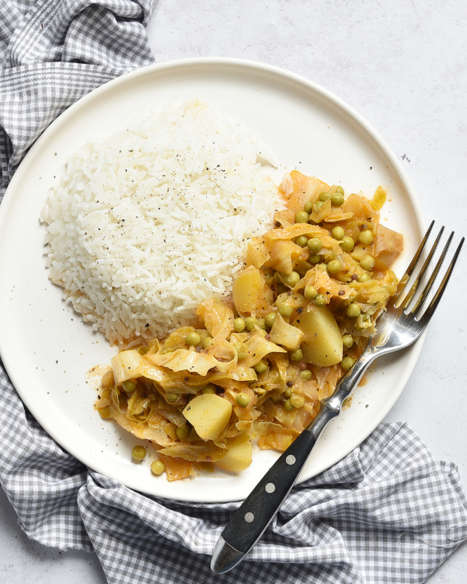 Spitzkohl Curry indisch mit Reis aus dem Thermomix
