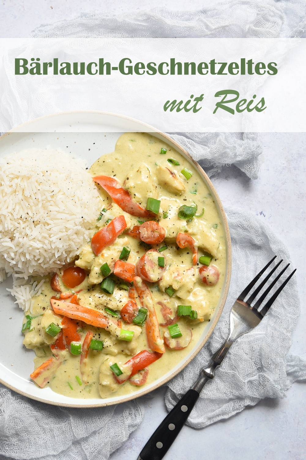 Bärlauch-Geschnetzeltes. Mit Reis. - mix dich glücklich (Thermomix-Rezepte)