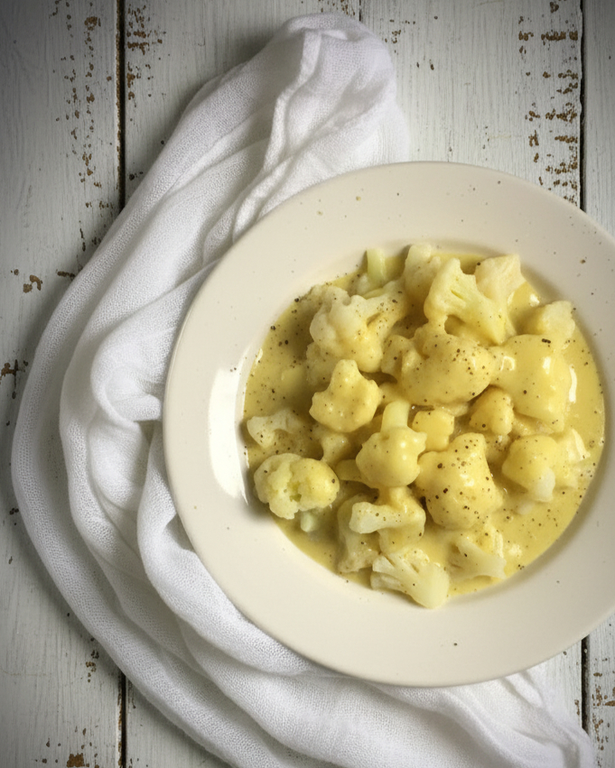 Blumenkohl an falscher Béchamelsauce 5:2 Diät vegan