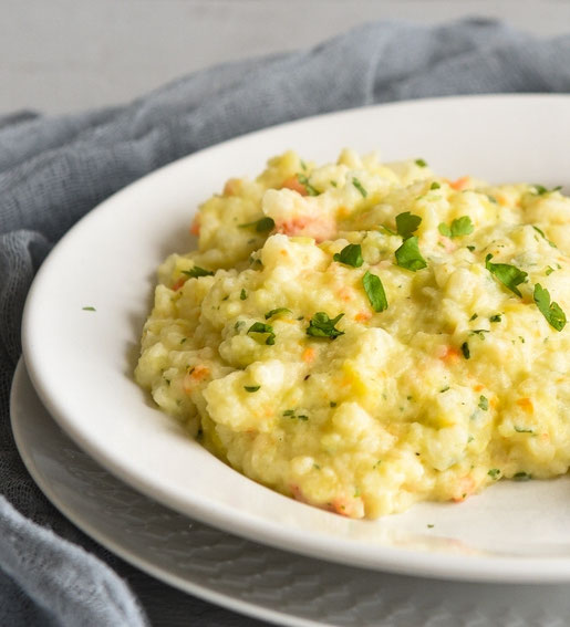 Kohlrabi Kartoffel Stampf mit Möhren. Aus dem Thermomix. Vegan möglich.