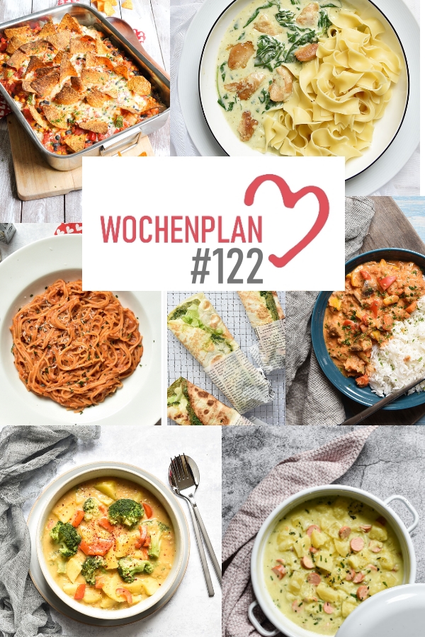 Was soll es die Woche bloß zu essen geben? Leckeres Gemüse, Pasta, Pizza oder lieber ein Curry oder Reisgericht? Hier kommt Wochenplan 122, Thermomix