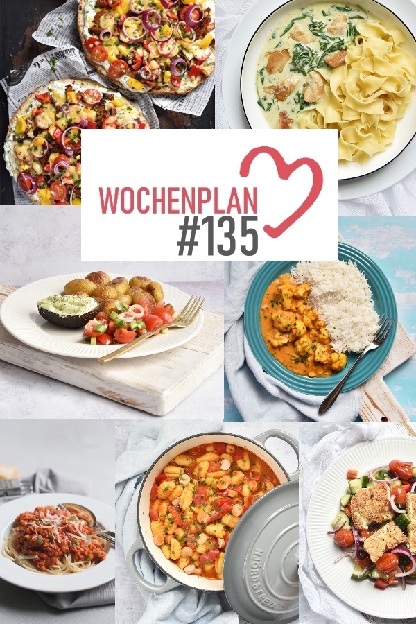 Was soll es die Woche bloß zu essen geben? Ich habe dir hier eine ganze Woche an leckeren Rezepten zusammengestellt - du kannst sie alle vegan oder vegetarisch kochen - der mix dich glücklich Wochenplan für den Thermomix - Nummer 135