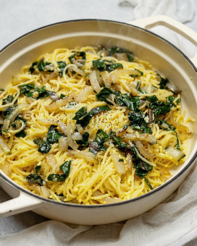 Mangold Carbonara ohne Sahne