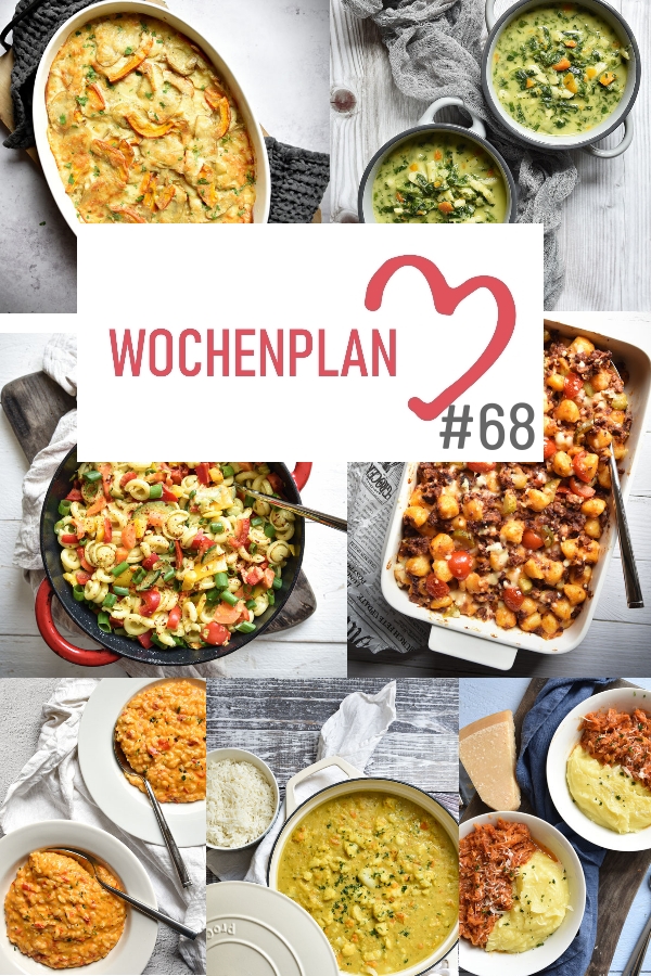 Was soll es die Woche bloß zu essen geben? Leckeres Gemüse, Pasta, Pizza oder lieber ein Curry oder Reisgericht? Hier kommt Wochenplan 68, Thermomix