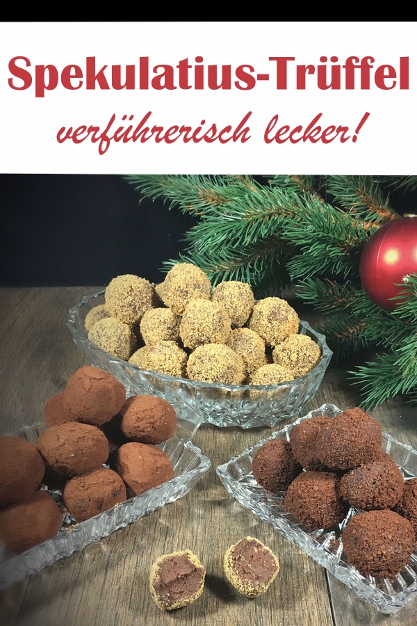 leckere Trüffel-Pralinen mit Spekulatius, weihnachtliche Pralinen, statt Kekse, Geschenke aus der Küche, Weihnachten, vegan machbar, Thermomix