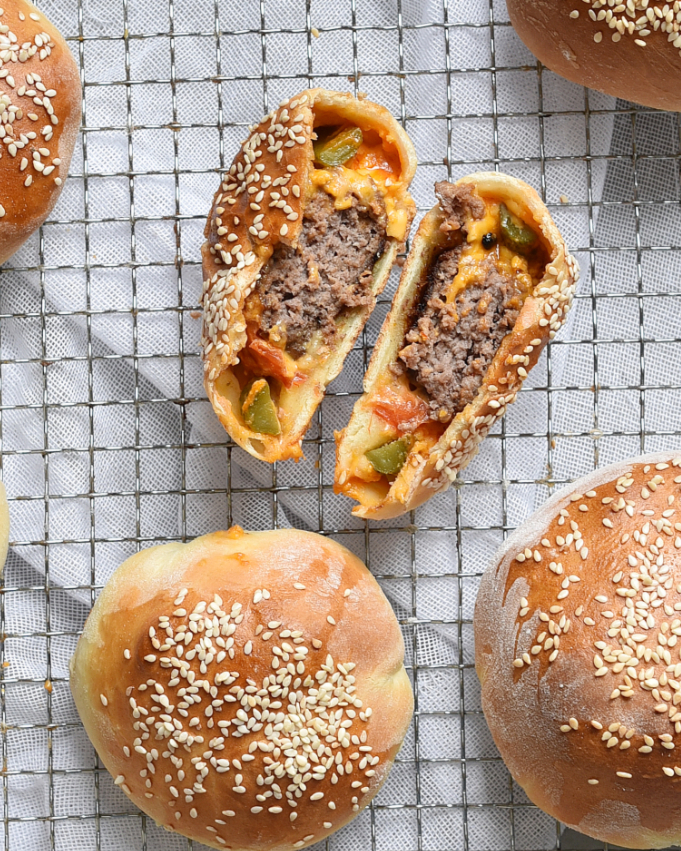 Gefüllte Brötchen Cheeseburger Style Thermomix