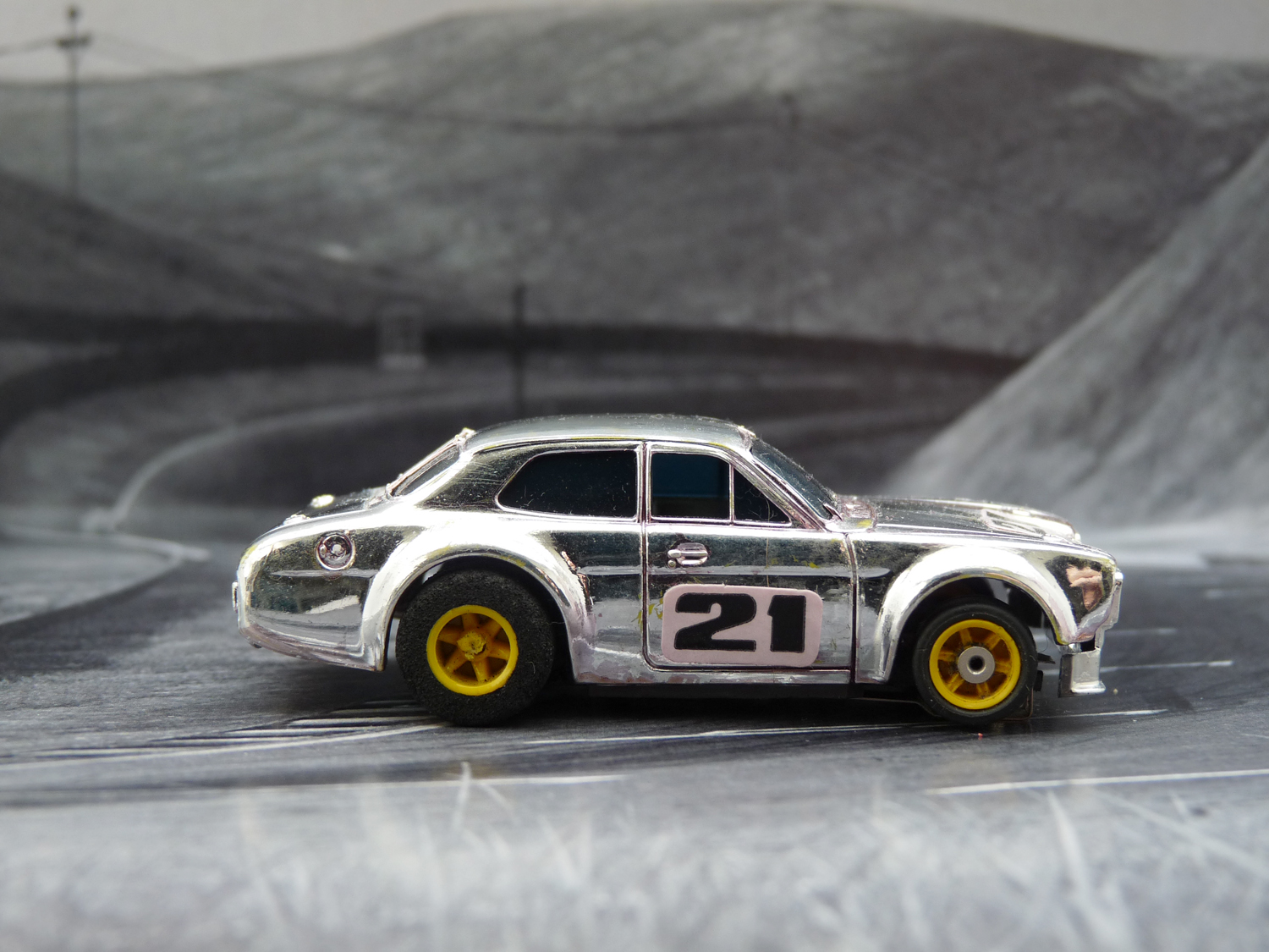 AURORA AFX Ford Escort chrome silber #21