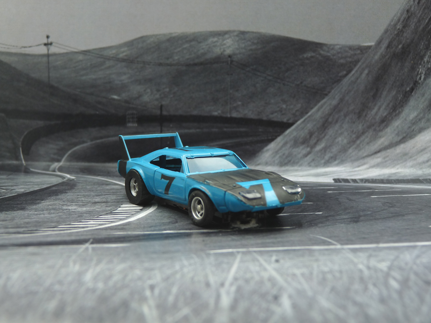 AURORA AFX Daytona Charger blau/schwarz mit Licht #7