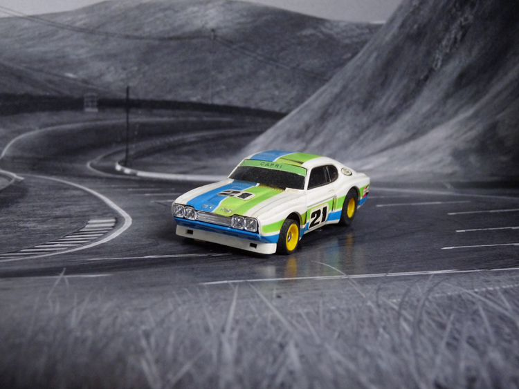 AURORA AFX Ford Capri RS 2600 weiß/grün/blau #21 "European Version 1"