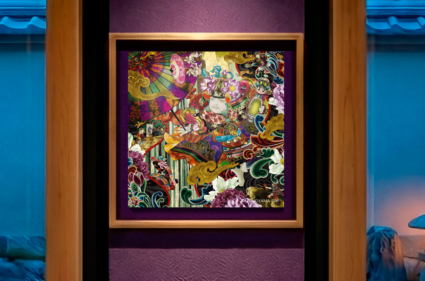 「花兜の多聞天」(01)652x652mm mixed